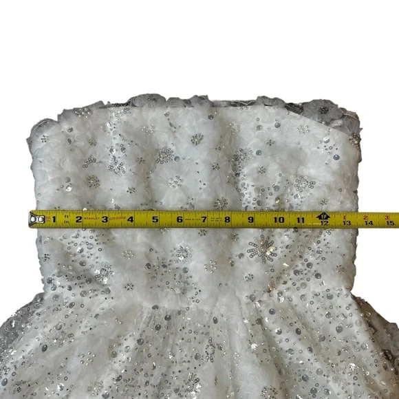 NWT Altar'd State Demi Embellished 3D Florals Strapless Dress Bridal Formal Smll - Picture 10 of 13